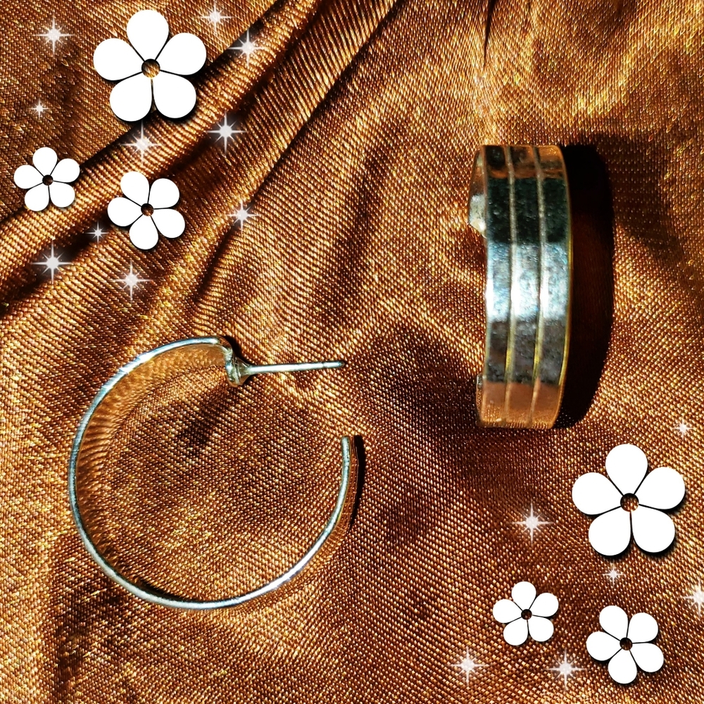 Vintage 90's silver tone earrings